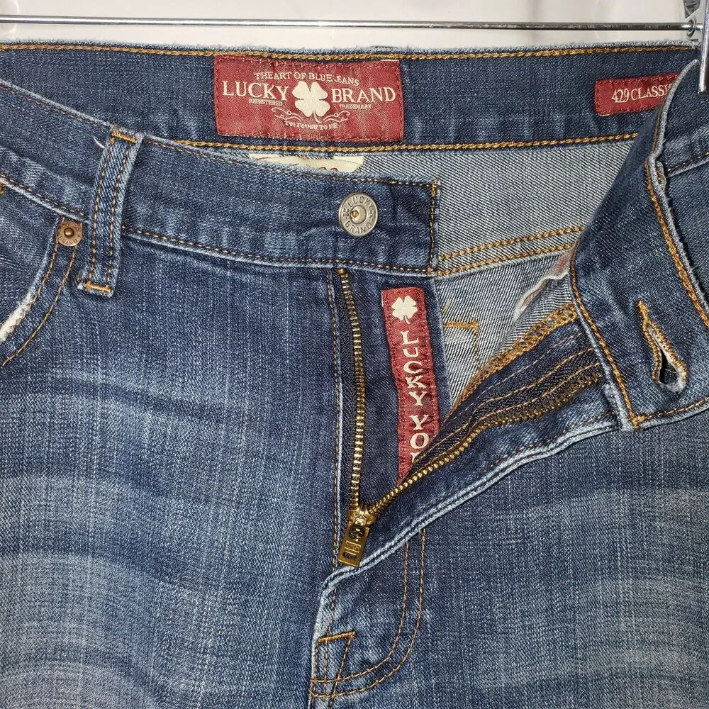 LUCKY BRAND  429 Classic Straight Leg Denim Blue Jeans Mens Size 36 X 32